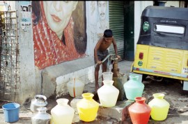 Chennai slum water bottles