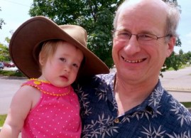 Pete with our adorable distraction.